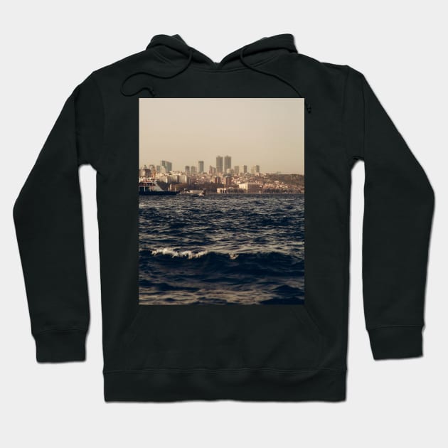 Coastal Haven: A City by the Sea Hoodie by aestheticand